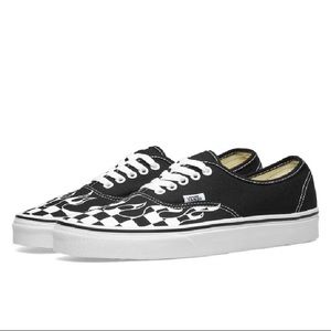 Checkered Flames Black Authentic Vans